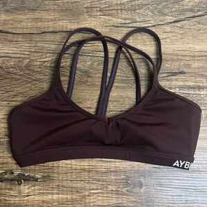 AYBL Essential Strappy Sports Bra XS Brown Cross Back Activewear